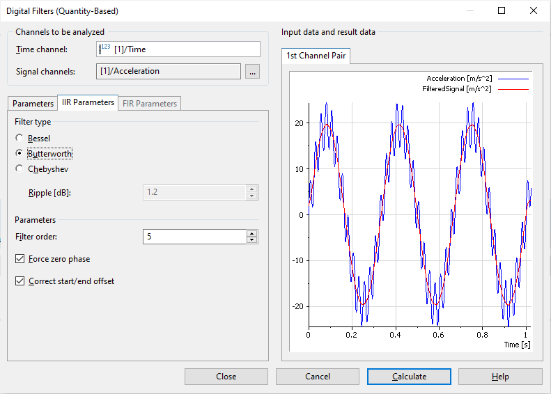 NI DIAdem ANALYSIS digital filter IIR